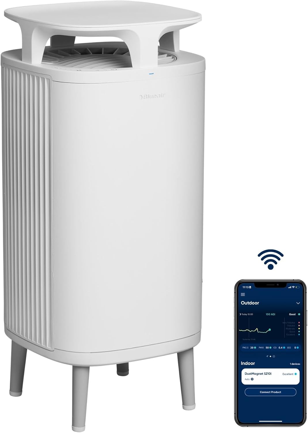 Blueair Luftreiniger DustMagnet 5210i HEPA Silent Air Purifier, Luftwäscher für bis zu 48m², Weiss 5