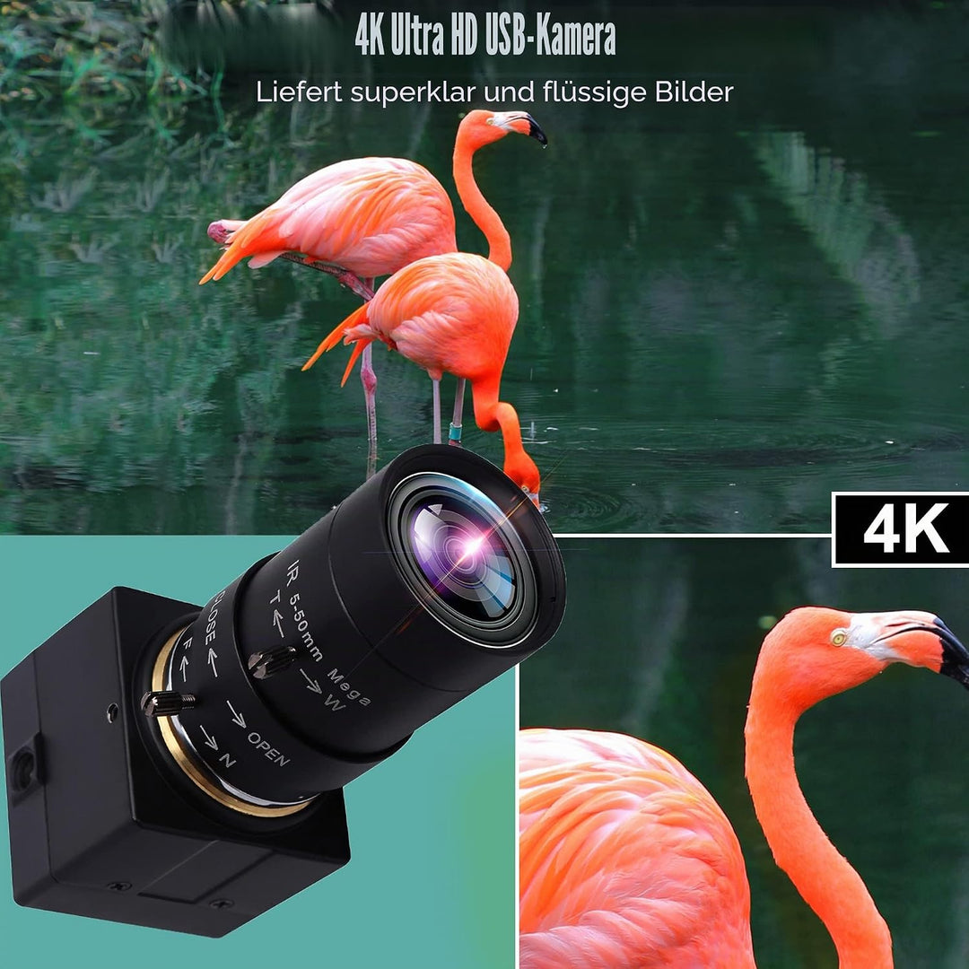 Svpro Webcam 4K UHD USB Kamera,10X Optischer Zoom Kamera mit 5-50mm Varifokalobjektiv, 3840x2160 Ult