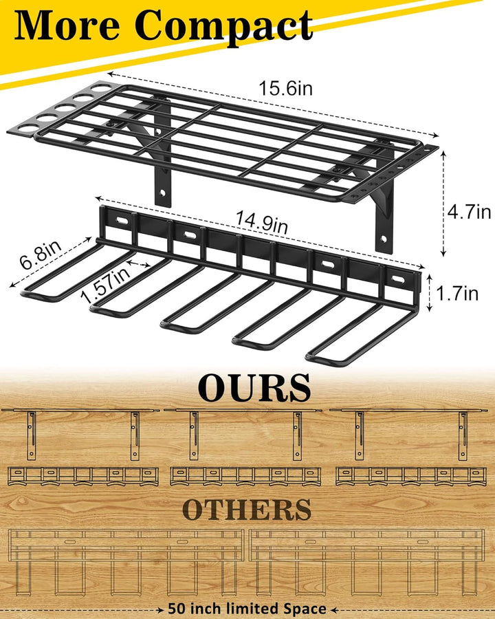 ENONCI Werkzeugspeicher Aufbewahrung Elektrowerkzeug Organizer,3-stöckiges 8 Schlitzen Bohrhalter Wa