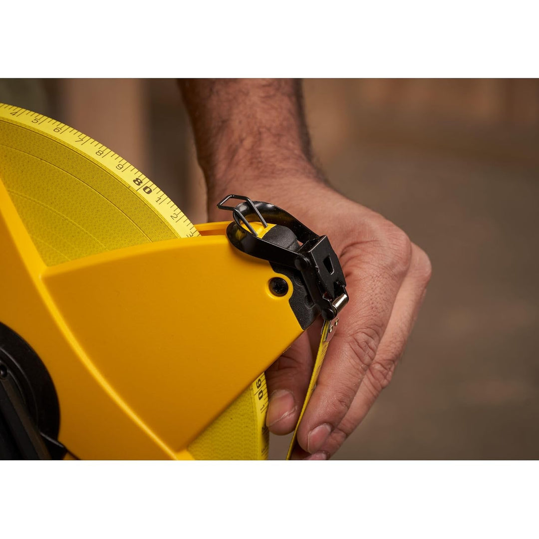 Stanley Rahmenbandmass Power Winder Fiberglas (100 m Länge, 13 mm Breite, ergonomisch, Genauigkeitsk