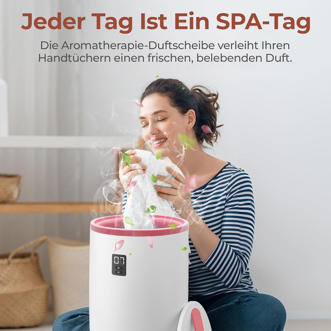 SereneLife Handtuchhalter Stehend Rosa – Elektrischer Handtuchwärmer für 2 Handtücher Energiesparend