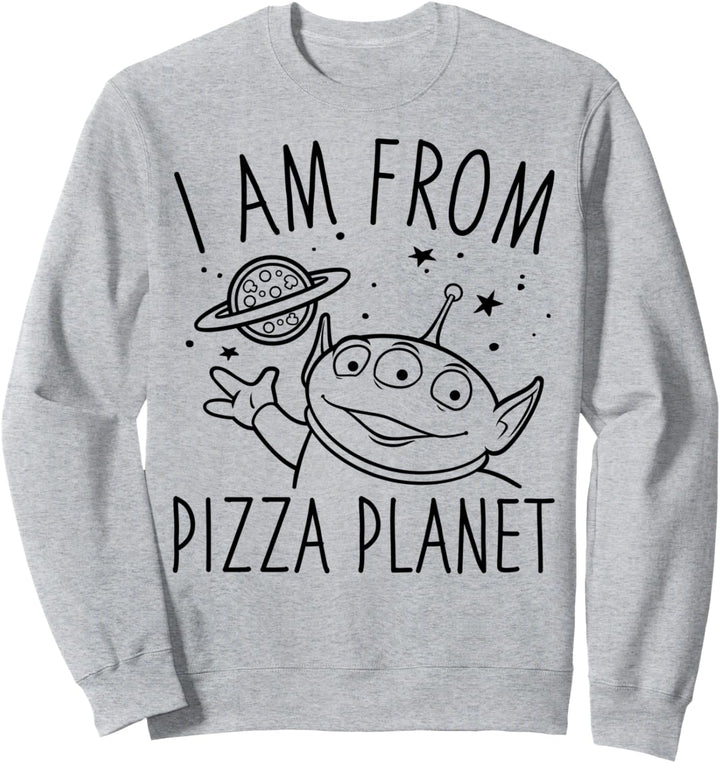 Disney Pixar Toy Story Neon Green Aliens Pizza Planet C1 Sweatshirt