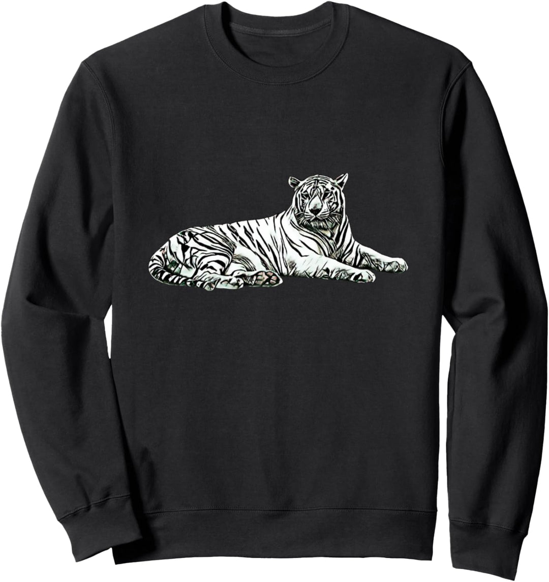 Tiger Motiv Raubkatzen Dschungel Katzen Krallen Zähne Tiger Sweatshirt