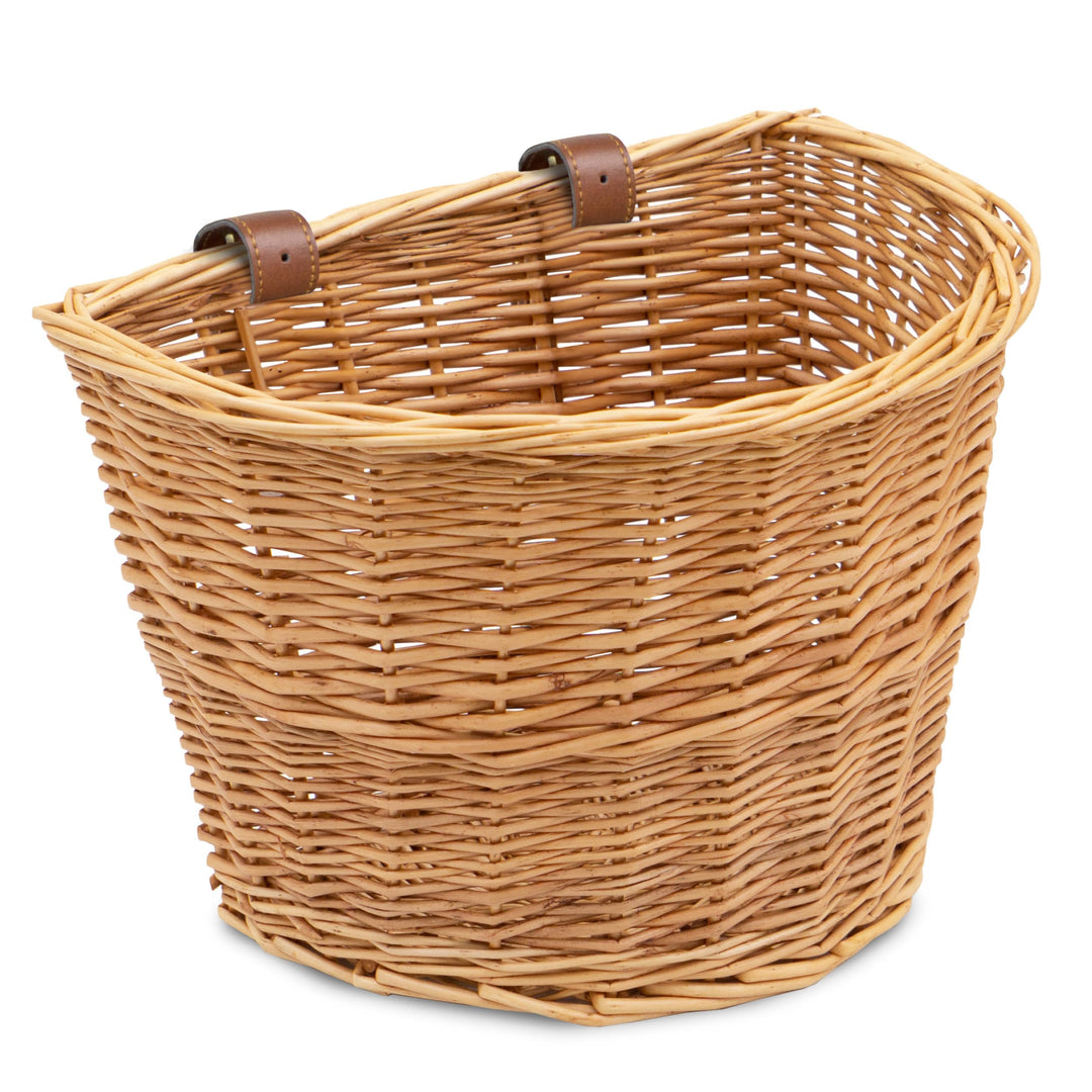 ProSource Wicker Bike Basket Front Cargo for Women and Men, Fits Most Bikes, Beach Cruiser, Stationa