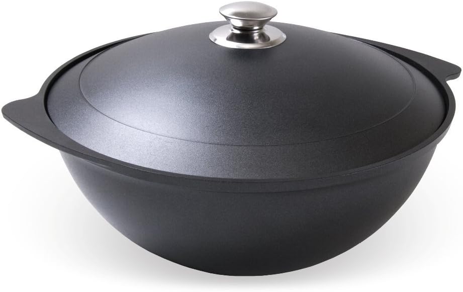 Set Utschak, 37 cm + 9 Liter ANTIHAFT Kasan Kazan aus ALU + Löffel/Feldküche Gulasch-Kessel Feuer-Of