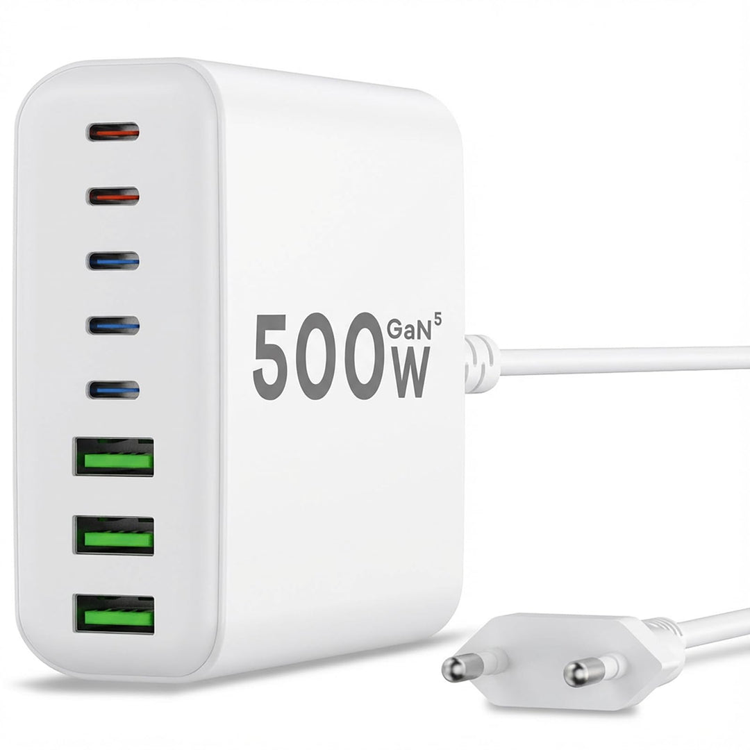 500W USB C Ladegerät Mehrfach, GaN V 8 Ports USB Ladegerät Mehrfach, 500W 8-Port Schnellladegerät Ko