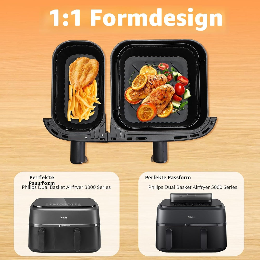 Airfryer Zubehör für Philips Dual Basket Airfryer 3000 Serie,Heissluftfritteuse Zubehör für Philips