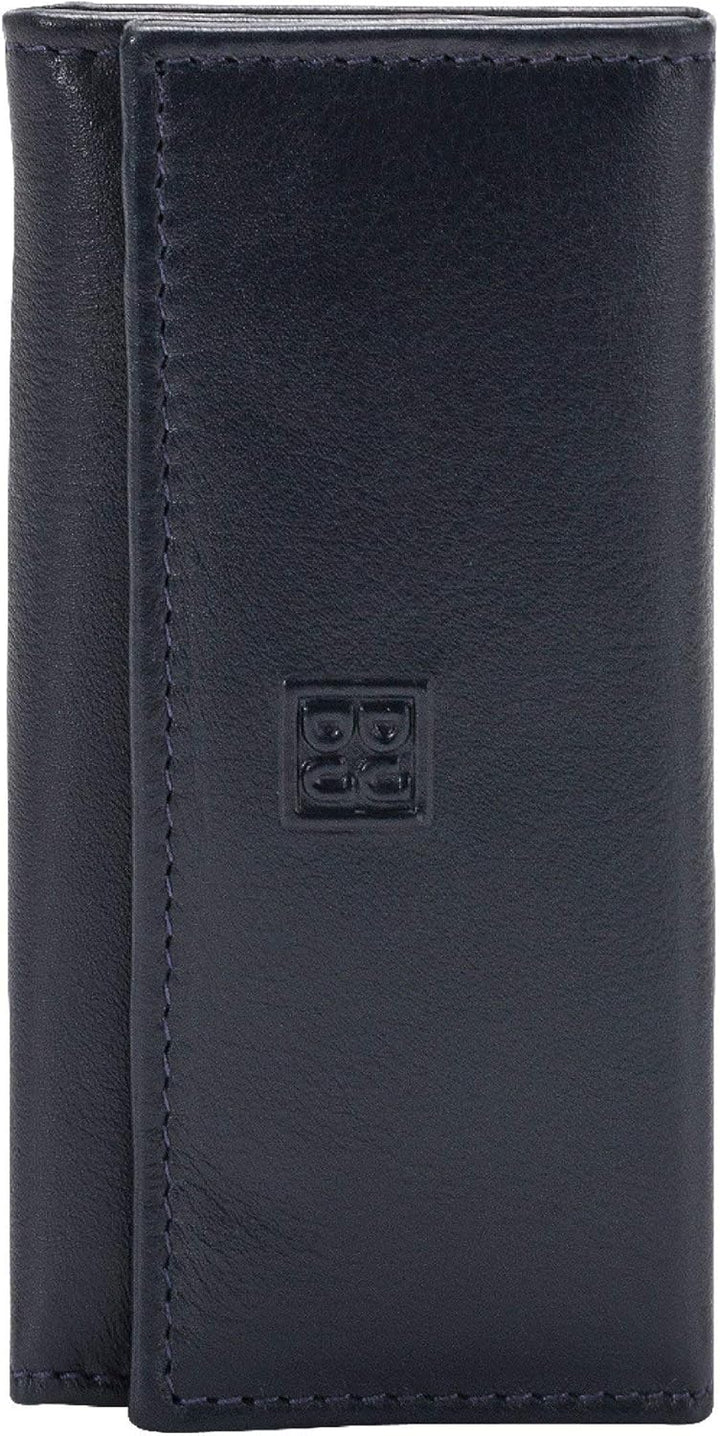 DUDU Klassische mehrfarbige Schlüsselmappe in Leder mit 6 Haken Navy, Navy