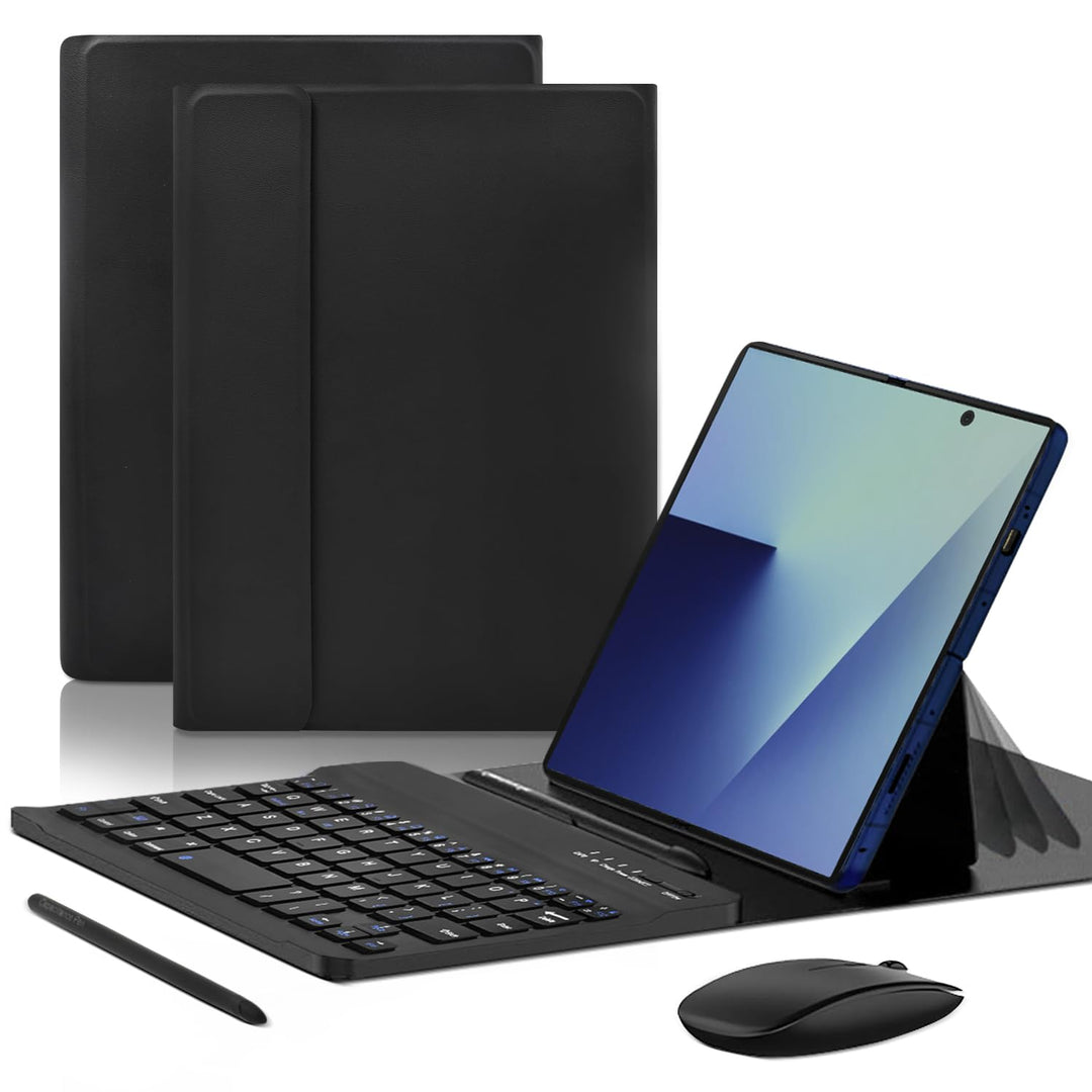 4 in 1 Tastatur, Ständer und Maus Set für Samsung Galaxy Z Fold 7 6 5 4, Tragbare Bluetooth-Tastatur
