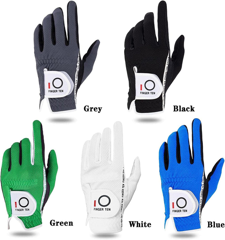 FINGER TEN Golfhandschuhe Herren Links Rechts Golfhandschuh Golf Handschuhe Wert 3 6 Stück, Linke Re