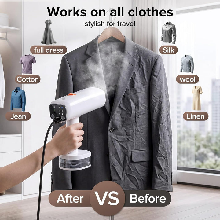 Lubluelu 2100W Garment Steamer, Fast-Heating Handheld Clothes Steamer with 6000Pa Suction, Portable