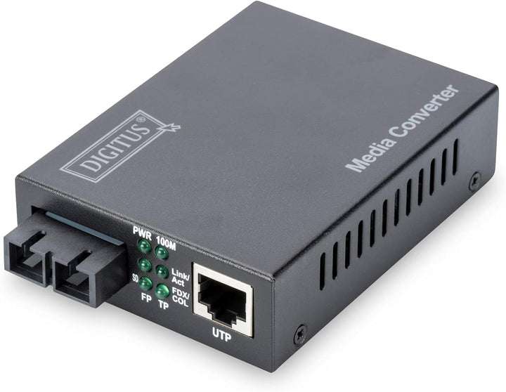 DIGITUS Medienkonverter - Multimode - Fast Ethernet - RJ45 / SC - 1310nm Wellenlänge - Bis 2km - Sch