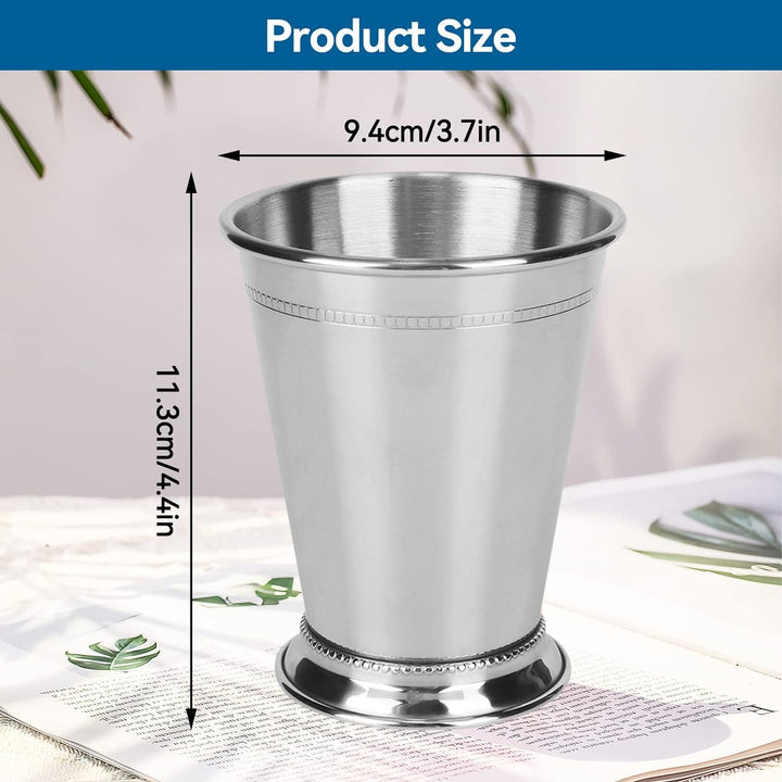 2 Stück 400 ml Mint-Julep-Becher, 14 Unzen, silberne Cocktailgläser aus Edelstahl, Moskau-Mule-Beche