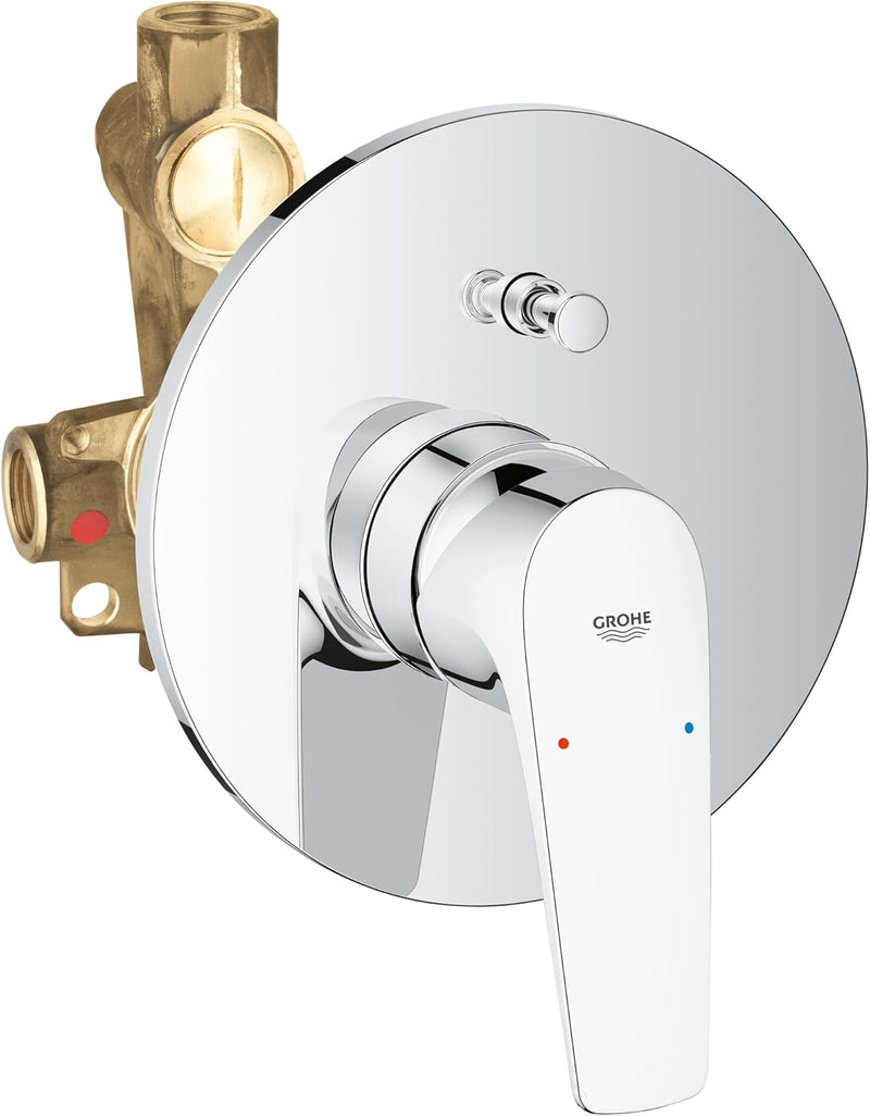 GROHE Start Flow - Installationsset (inkl. Wannen- Einhebelmischer, Wandhalterset, 250mm Kopfbruase