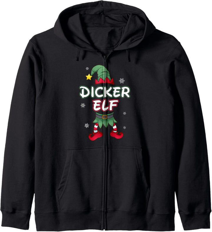 Dicker Elf Weihnachtsoutfit Partnerlook Geschenk Weihnachten Kapuzenjacke
