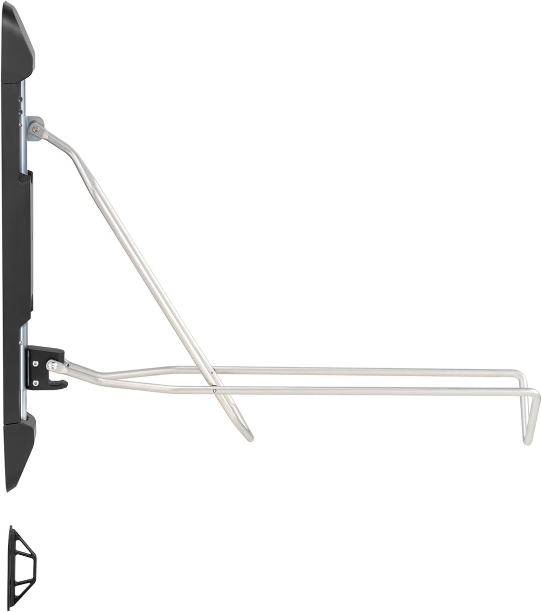 Maclean MC-471 Vertikaler, schwenkbarer und klappbarer Fahrradhalter für die Wand, 5-stufige Höhenve