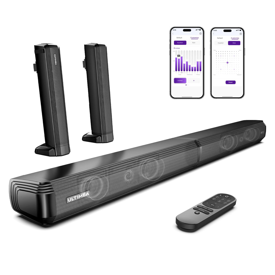 ULTIMEA 2.2-Kanal Soundbar für TV Geräte, teilbare 2-in-1 Soundbar für Fernseher, Bluetooth 5.3 TV-S