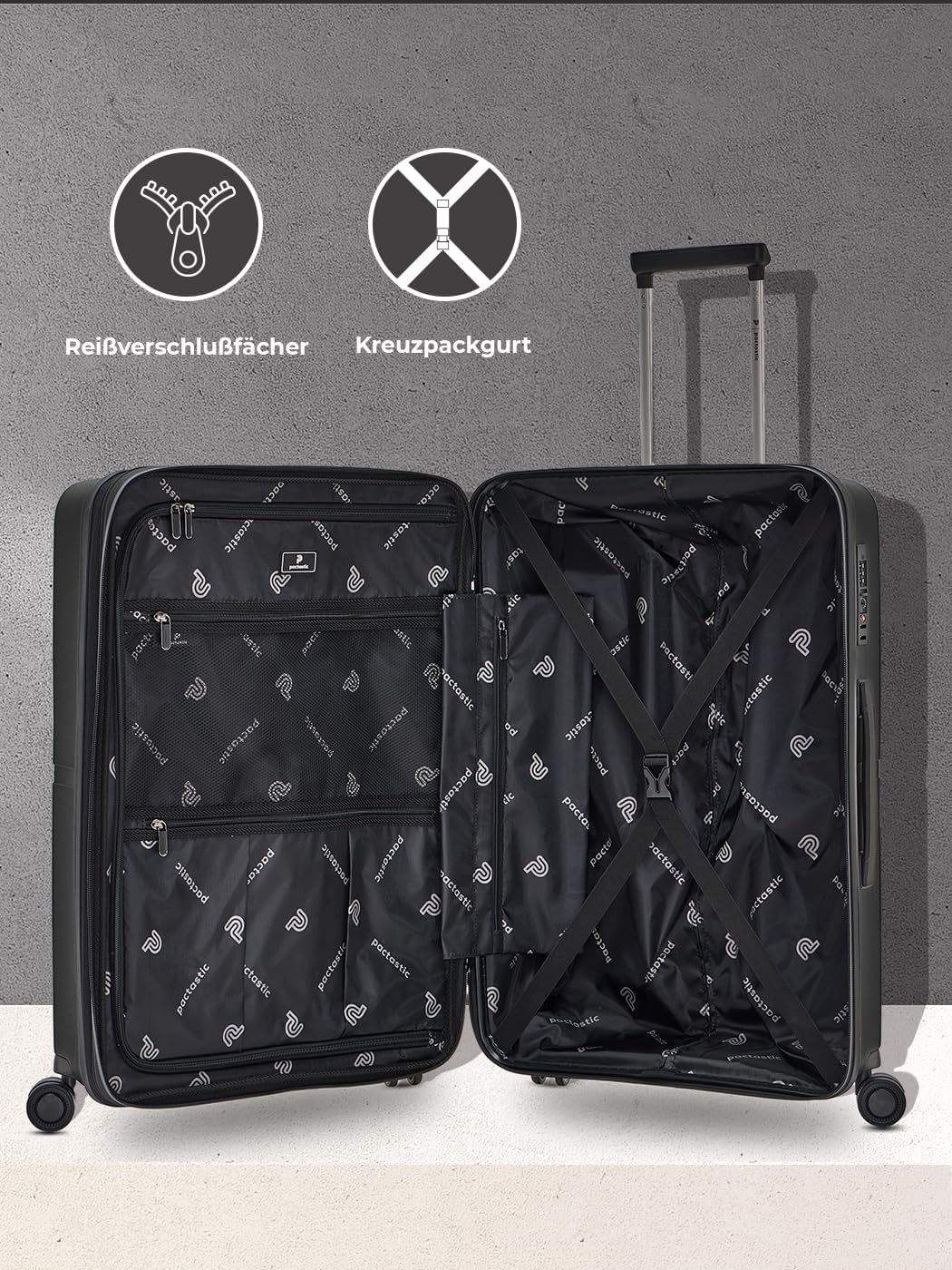 Pactastic Ultraleicht Hartschalen Check-in Koffer | Mittelgrosser Trolley 45 x 26 x 67 cm | von 71 a
