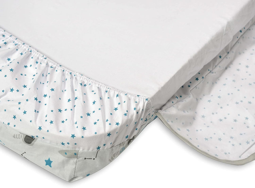 FlyIdeas Next 2 Me Beistellbett Bettwäsche-Set 83x50 cm, 4 STK. Mit Bettdecke - Spannbettlaken Babyb