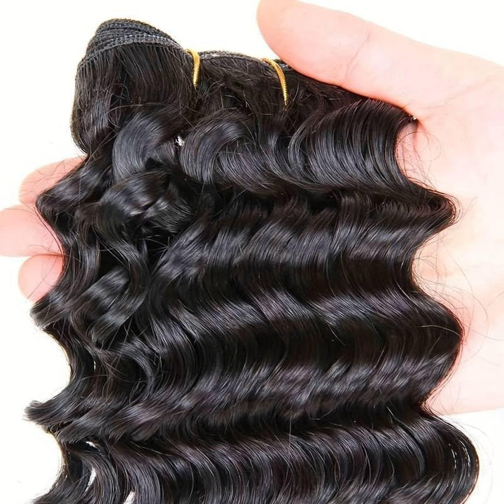 Human Hair Brazilian Deep Wave Bundles Virgin 100% Unprocessed Human Hair Extensions Double Weft Cur