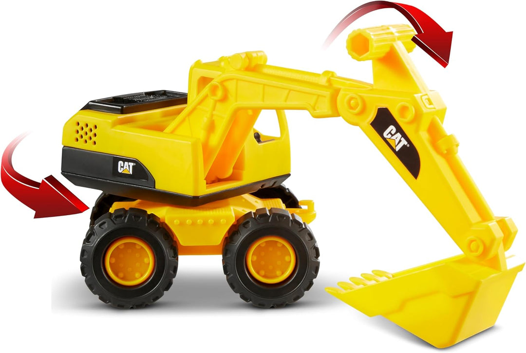 CatToysOfficial CAT Construction Fleet 10" Baggerspielzeug – Alter 3+ echte funktionierende Teile, S