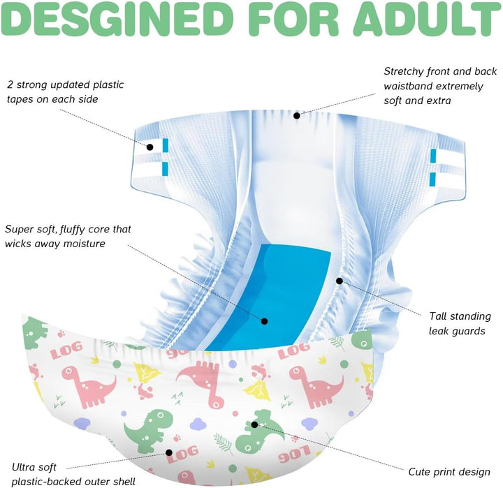 Landofgenie Windeln Für Erwachsene Erwachsenen Slip Windeln Erwachsene Baby Windel 10 Stück Grün L,