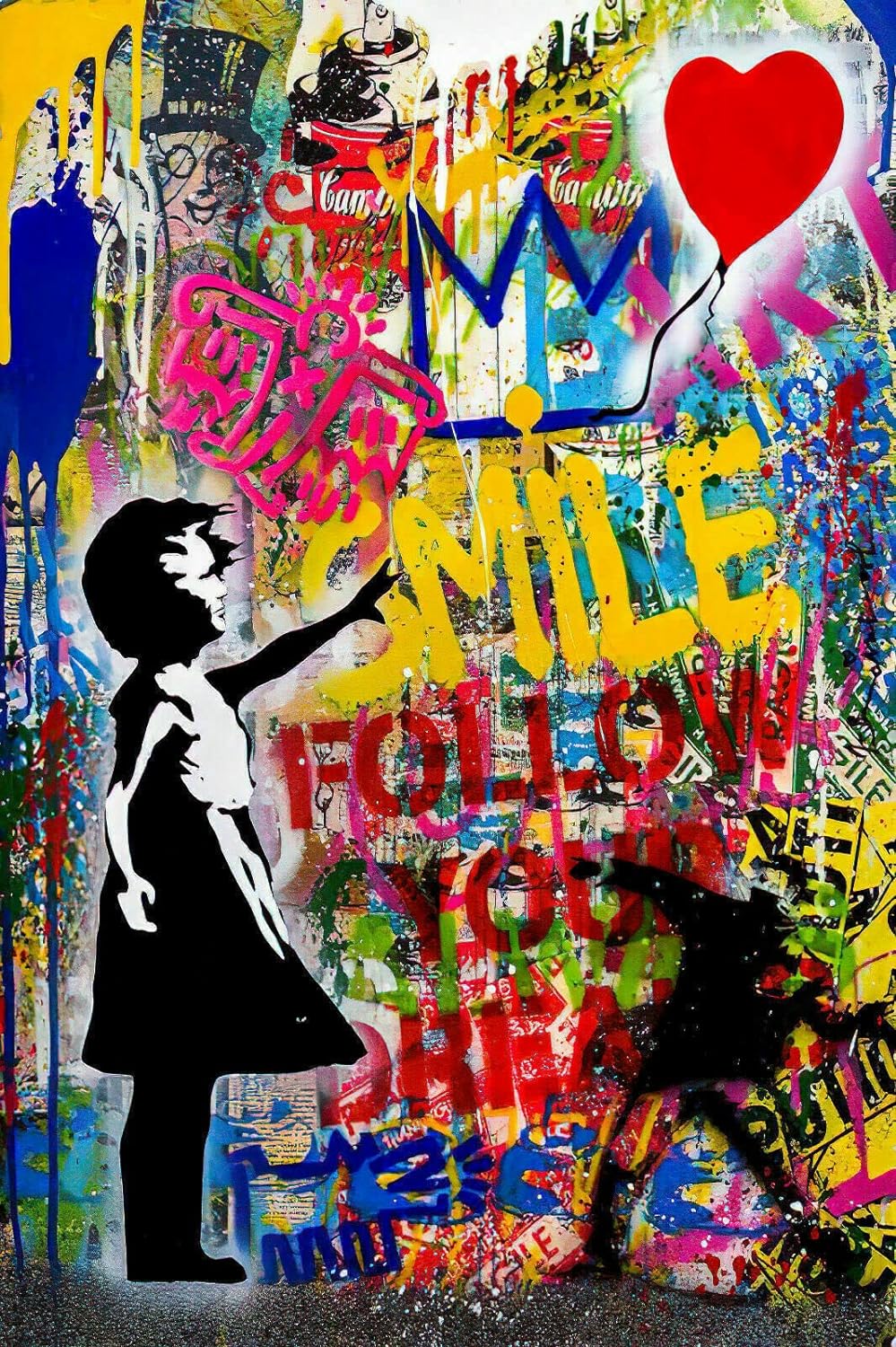 Magic Canvas Art - Bilder Pop Art Follow Your Dreams Leinwandbild 1- teilig Hochwertiger Kunstdruck