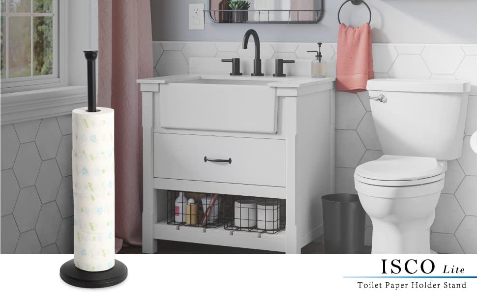 zccz Toilettenpapierhalter, freistehend, mit schwerem Boden, Toilettenpapierhalter für Badezimmer, T