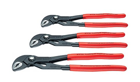 Knipex HiTech Wasserpumpenzange 87 01 180-87 01 250-87 01 300 - Cobra 3er Satz