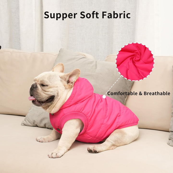 Hunde-Kapuzenpullover mit Fleece-Futter, extra warm, Grösse S, Rosa, Small (Pack of 1) rose