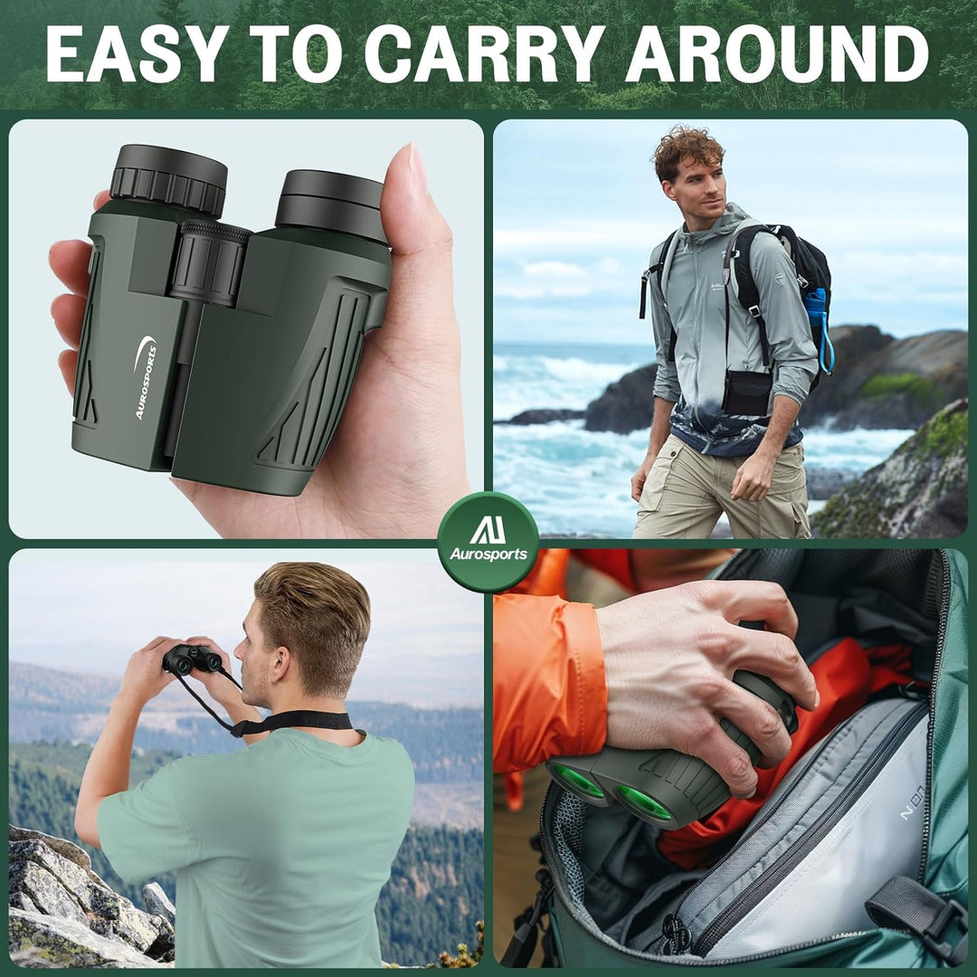Aurosports 15X25 Kompaktes Fernglas für Erwachsene und Kinder - Fernglas Erwachsene High Definition,