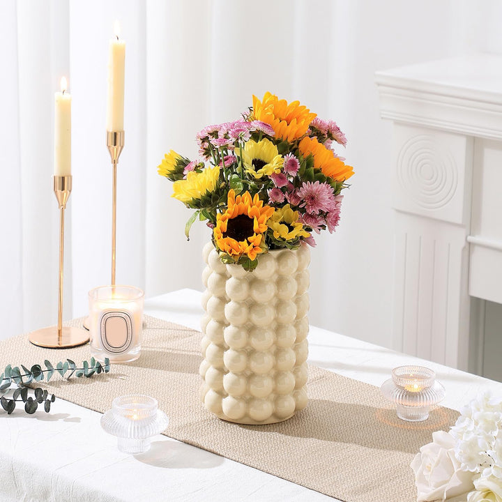 YANWE1 Bubble Vase, Hohe Vase, Weisse Keramikvase, Moderne Vase, Boho Vase, Dekorative Vase, Moderne