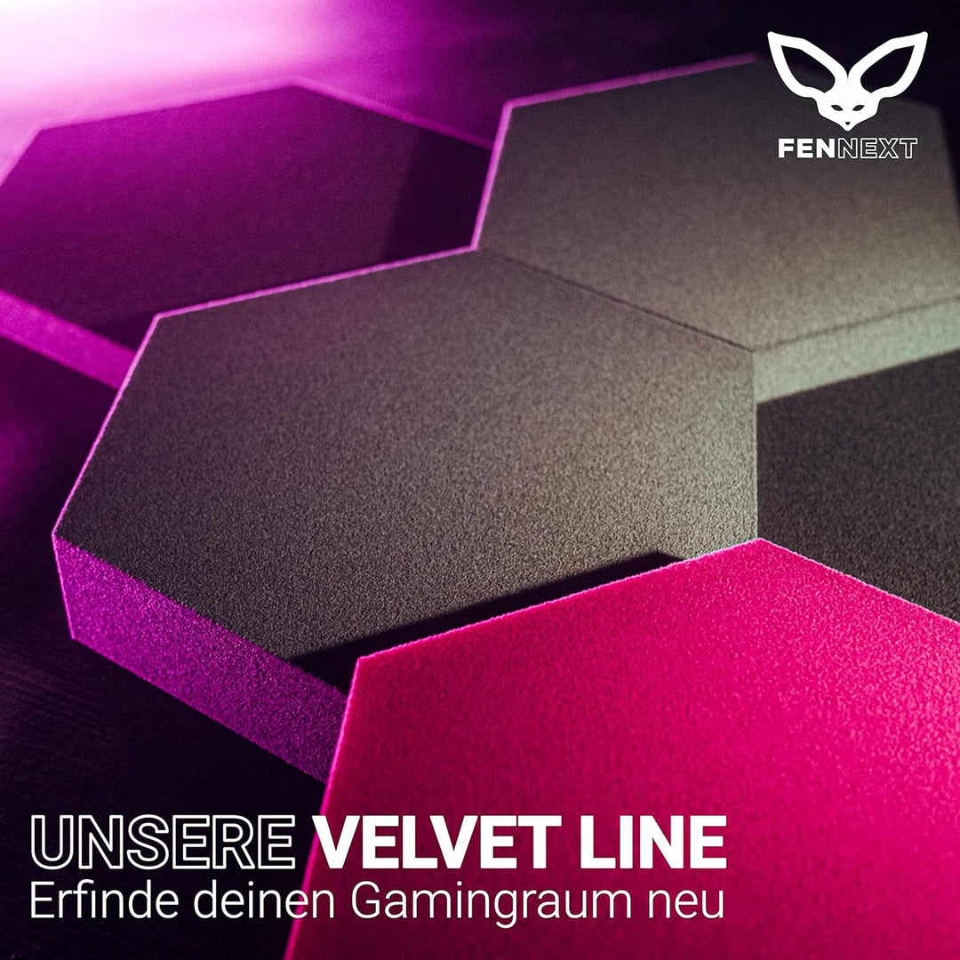 FENNEXT ® Velvet Schallabsorber Wand - Dekorative Hexagon Akustikpaneele für Gaming, YouTube Studio,