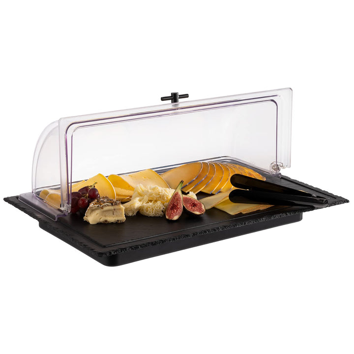 APS 11645 Kühlplatte SLATE, 3-teilig, Naturschieferplatte mit Behälter und 1x Kühlakku, 58,0 x 38,0