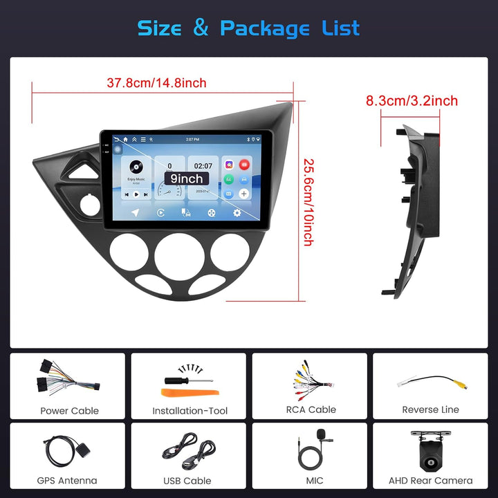Inefala 4+128G Android 15 Autoradio für Ford Focus MK1 C170 1998-2005 mit 9&