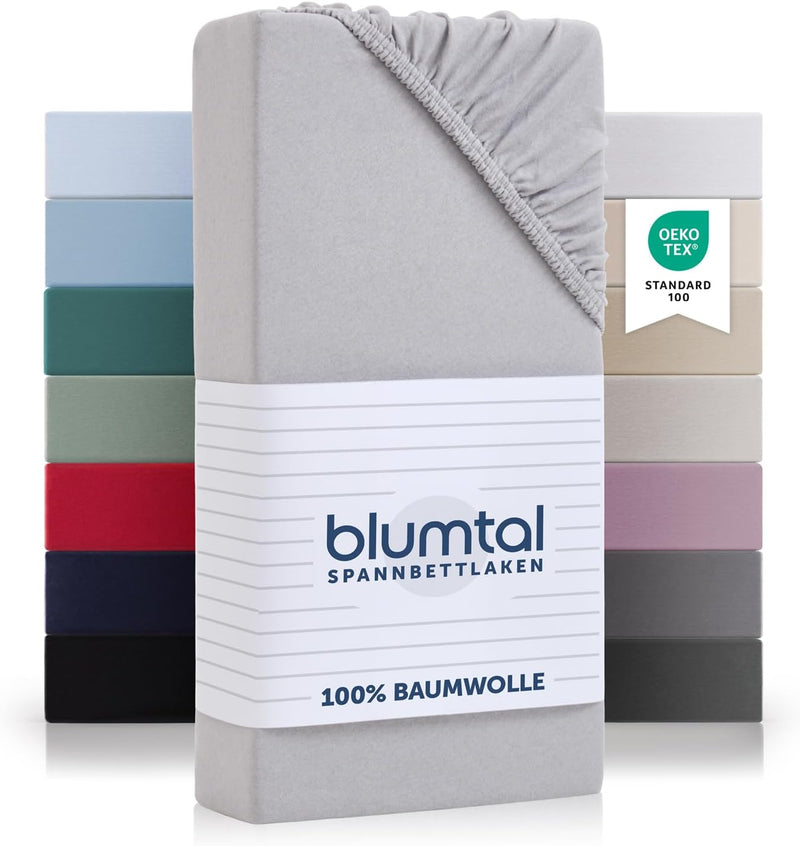 Blumtal® Baumwolle Spannbettlaken 160x200cm Basics Jersey - Bettbezug 160x200cm - Oeko-TEX zertifizi