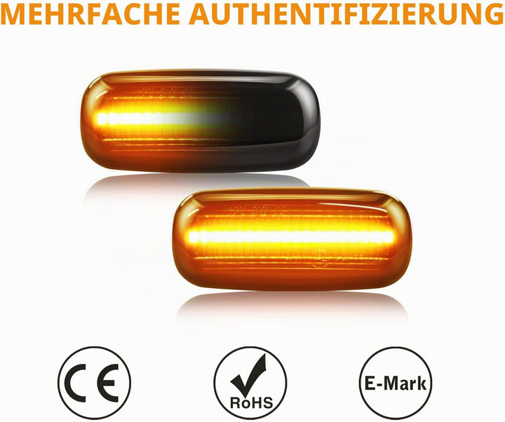 TECTICO Seitenblinker Seitenmarkierungsleuchter Lichtblinker Blinker Kompatibel mit Audi A3 S3 8L 20