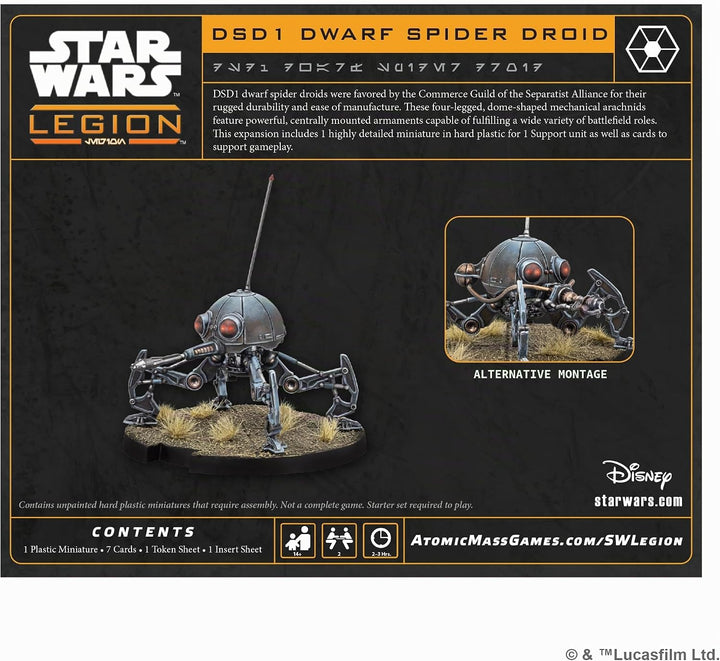 Asmodee, Star Wars: Legion – DSD1 Dwarf Spider Droid (ZSD1-Zwergspinnendroide), DE-Version, Tabletop