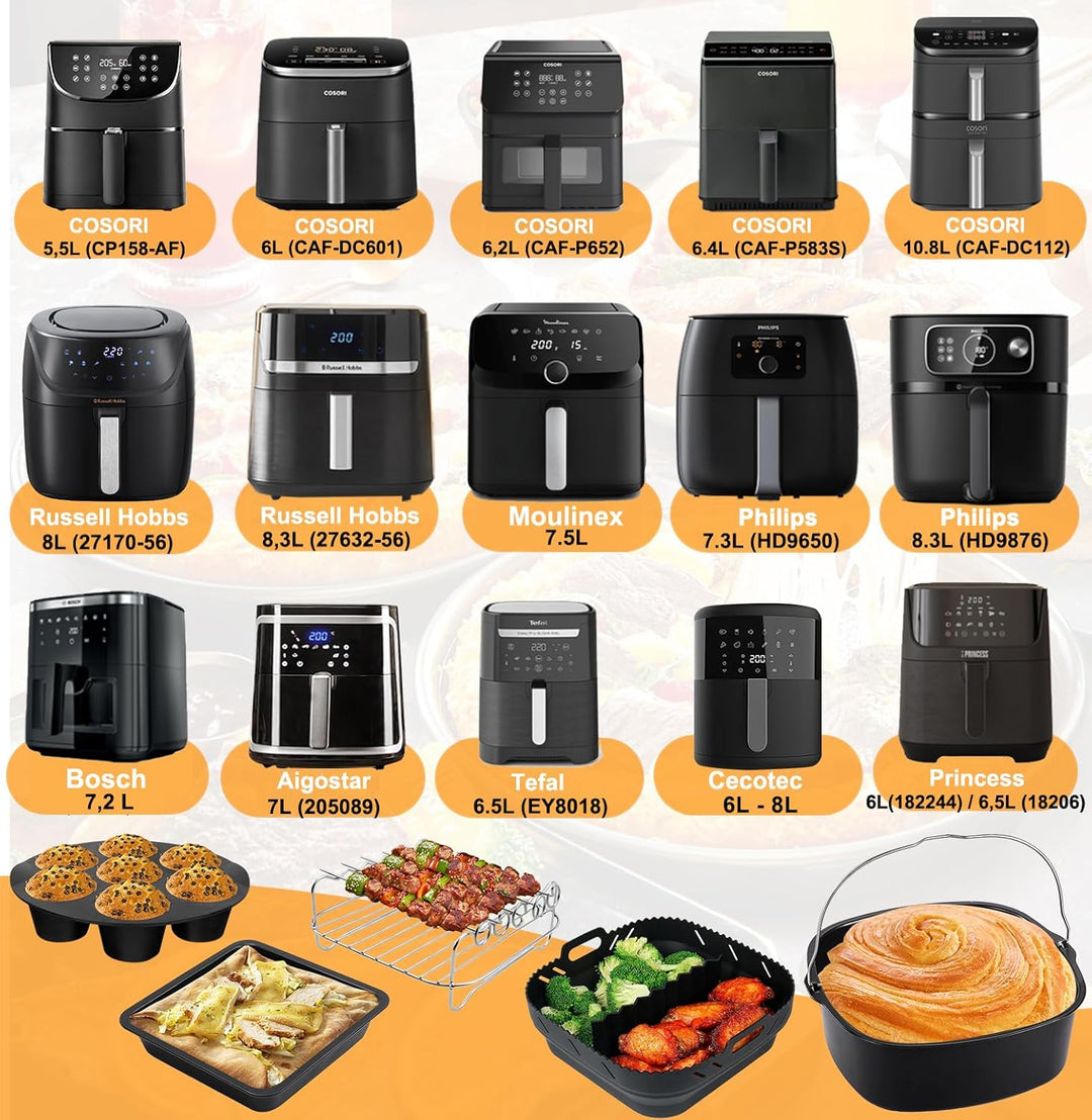 Heissluftfritteuse Zubehör für COSORI Turboblaze 6L Airfryer XXL 5,5L 6,2L Turbo Tower Pro 10,8L, Ru