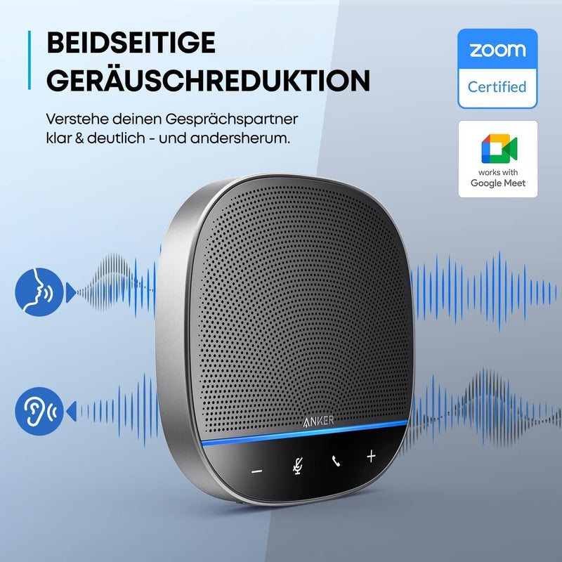 Anker PowerConf S500 Konferenz-Lautsprecher mit Zoom Zertifizierung, USB-C Bluetooth-Lautsprecher fü