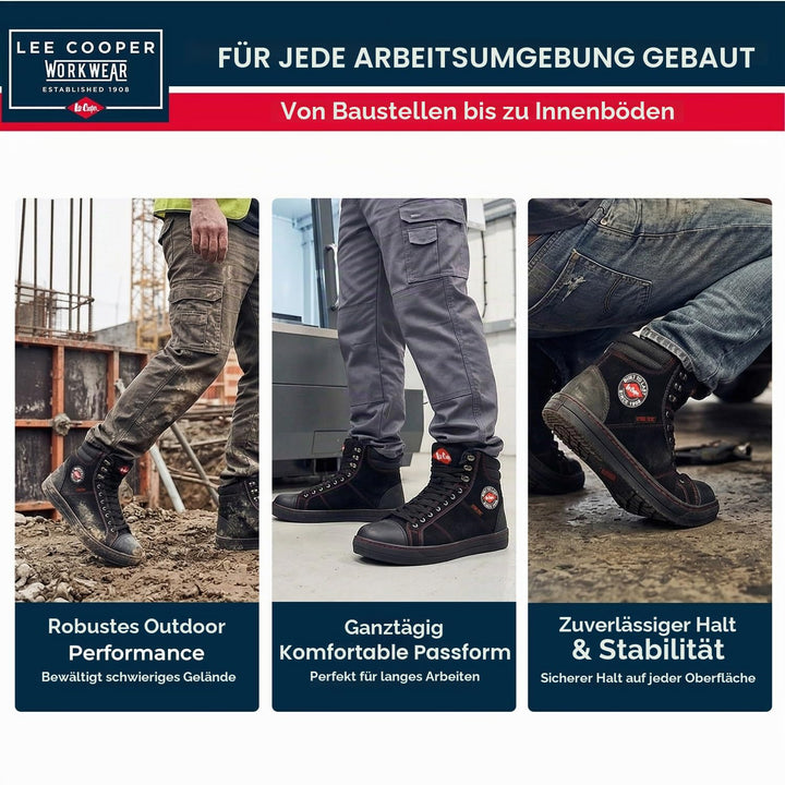 Lee Cooper Herren Lcshoe022 Construction Boot, Schwarzer Stiefel, 42 EU Schwarzer Stiefel 42 EU, Sch