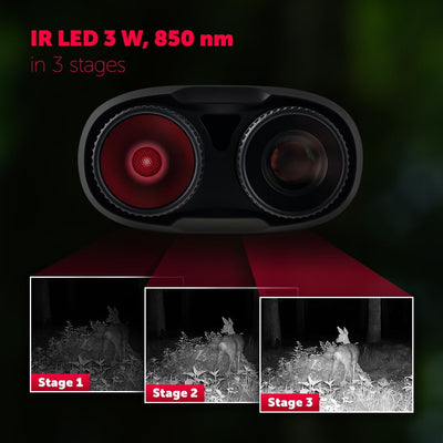 Jagdfernglas, 40MP Fotos, 2.5K QHD Videos, 8-facher Zoom, 300 Meter Reichweite, Infrarot-Nachtsicht,