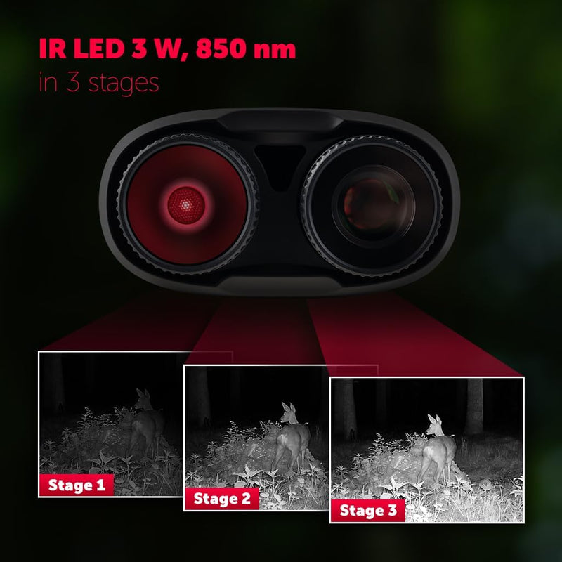 Jagdfernglas, 40MP Fotos, 2.5K QHD Videos, 8-facher Zoom, 300 Meter Reichweite, Infrarot-Nachtsicht,