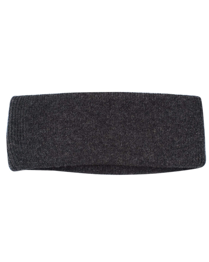 FosterNatur, Merino Stirnband mit Baumwollfutter, 100% Wolle Anthrazit, Anthrazit