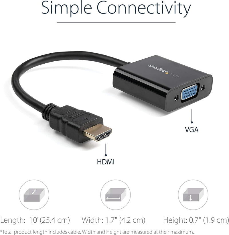 StarTech.com 1080p 60Hz HDMI auf VGA Hochgeschwindigkeits Display Adapter - Aktiver HDMI auf VGA (St