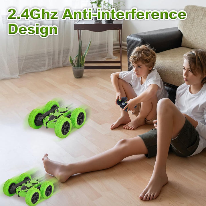 Ferngesteuertes Auto, 90 Min Spielzeit, 2.4Ghz Doppelseitig 360° drehbare RC Stunt Crawler mit Schei