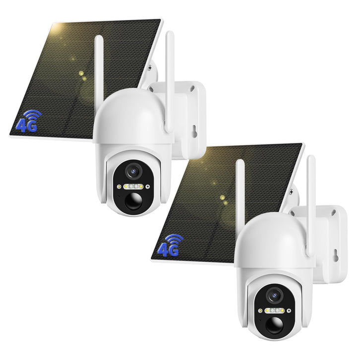 4G LTE Überwachungskamera Aussen Akku mit SIM Karte & 32GB Speicherkarte【2 Stk】, 2K Kabellos Solar P