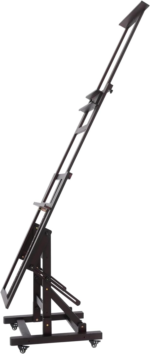 Staffelei Holz Einstellbar 140-300cm Staffeleien Gross mit Rädern, waagerecht und senkrecht malen, f