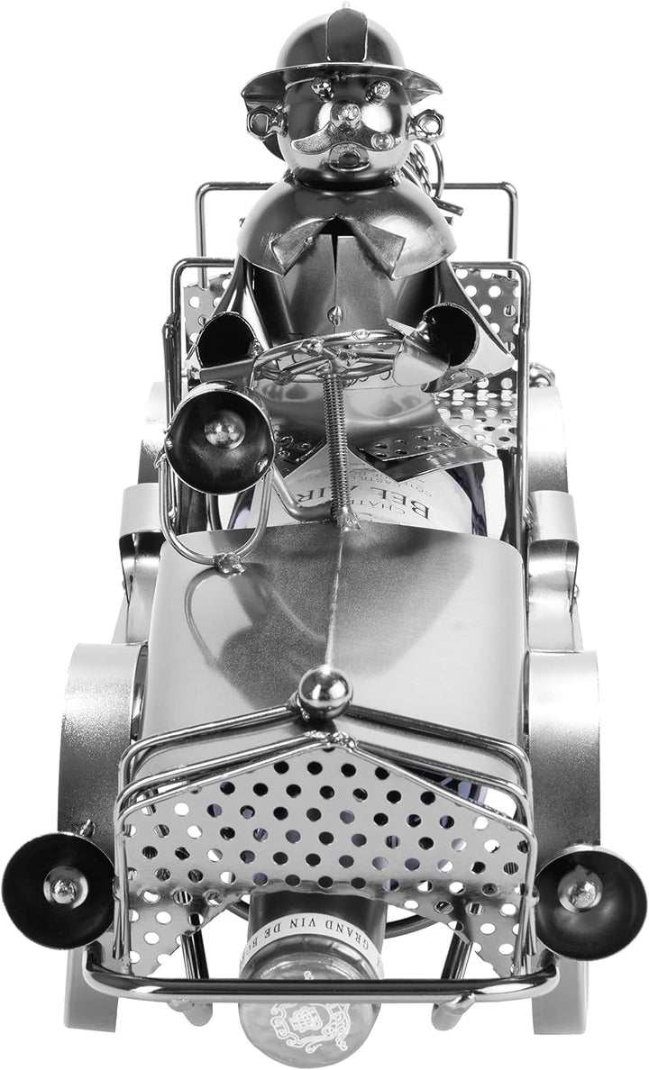 Brubaker Wein Flaschenhalter Feuerwehrauto Metall Skulptur mit