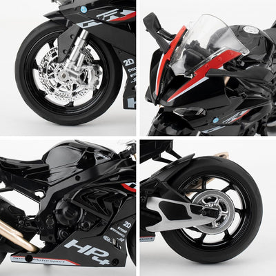 imtfzct 1/12 BMW HP4 Motorrad Modellauto, Spielzeugmotorrad mit Sound und Licht, Mini-Motorrad-Rennw